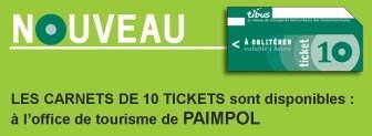Tickets Tibus en vente à l'Office de Tourisme